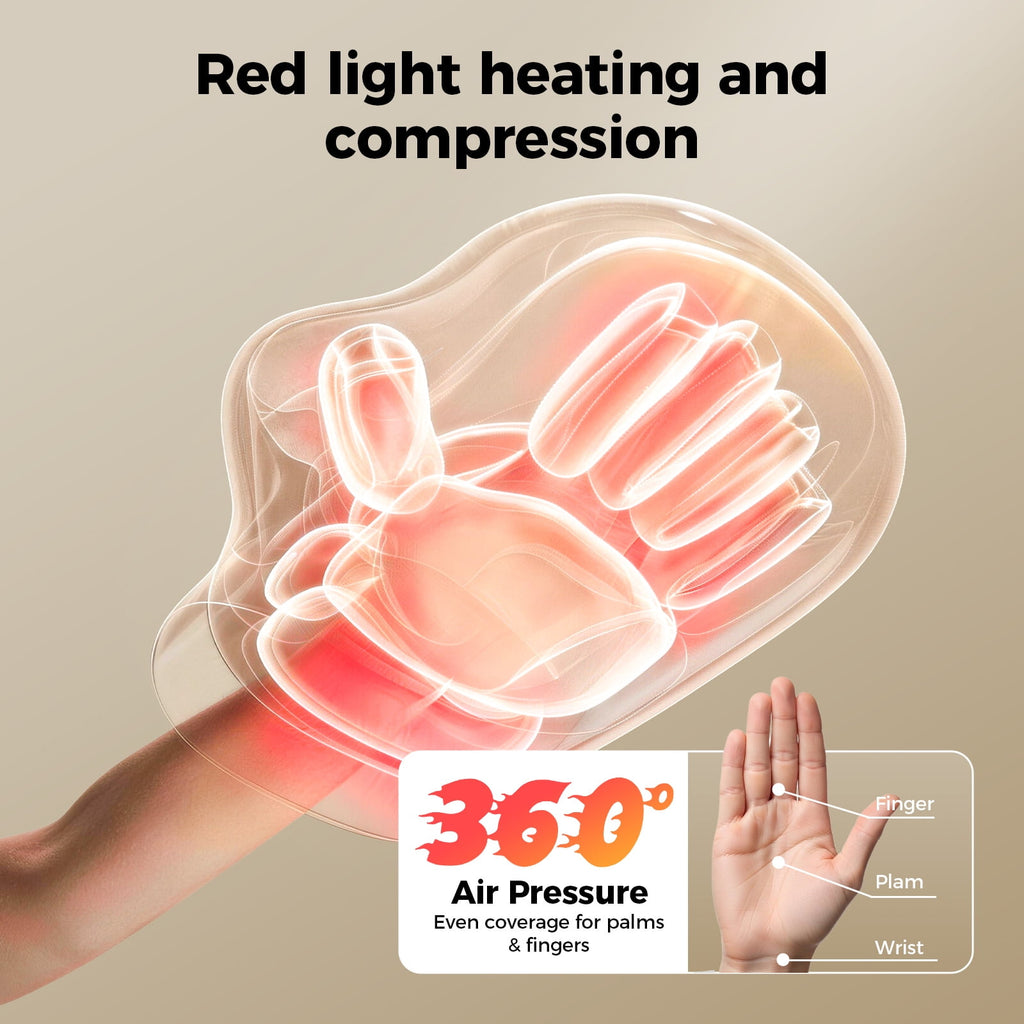 FED Fitness Wireless hand massager with heating function, air compression massage, 9 pressure settings, 6 modes, a portable hand massager suitable for various settings