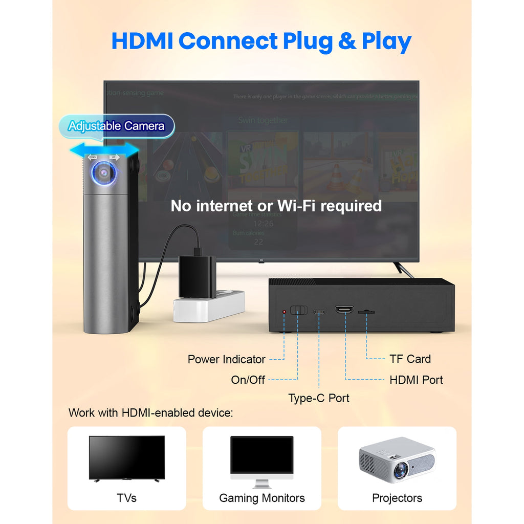 JIUMESS Motion Video Game Console for TV, Family Game System for Kids