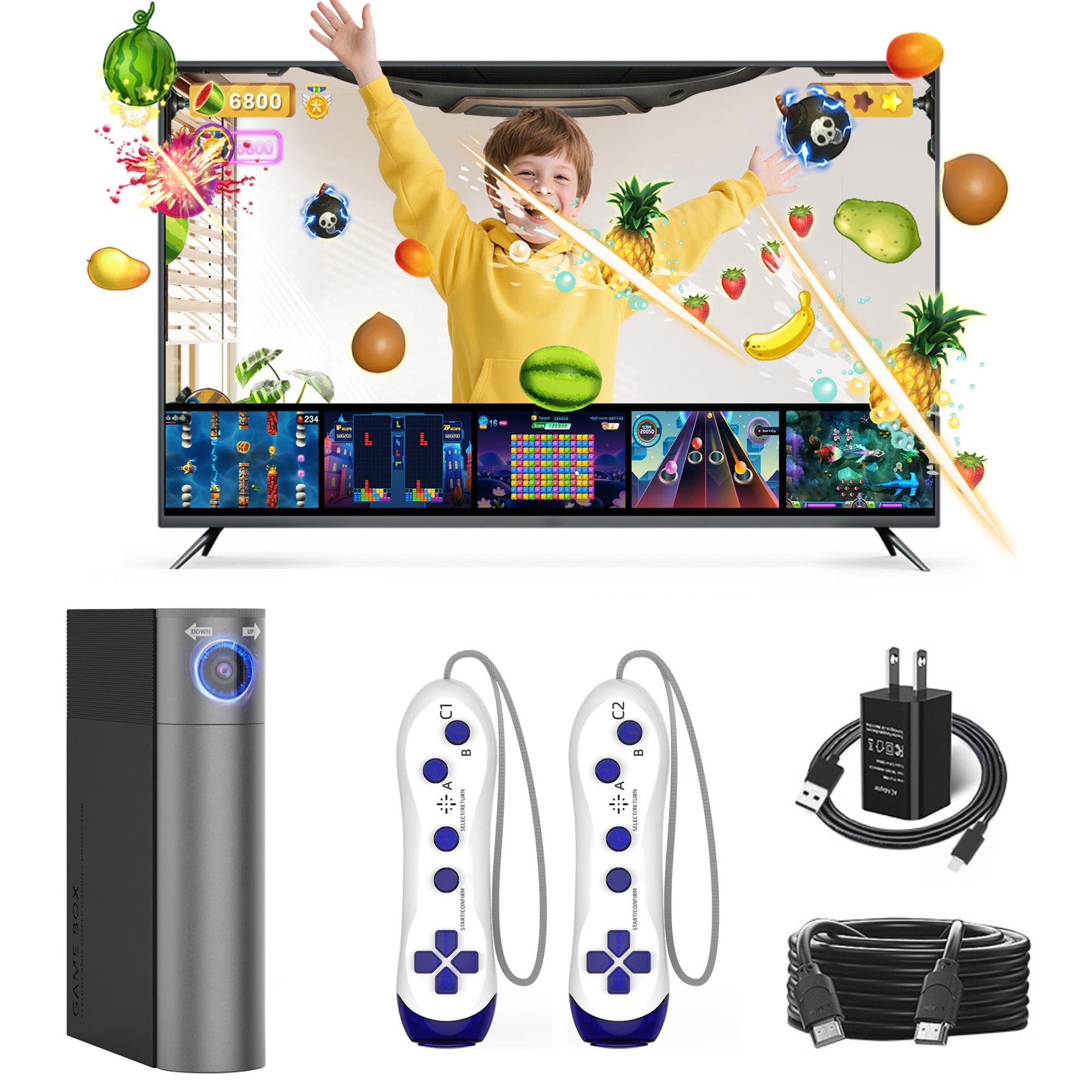 JIUMESS Motion Video Game Console for TV, Family Game System for Kids